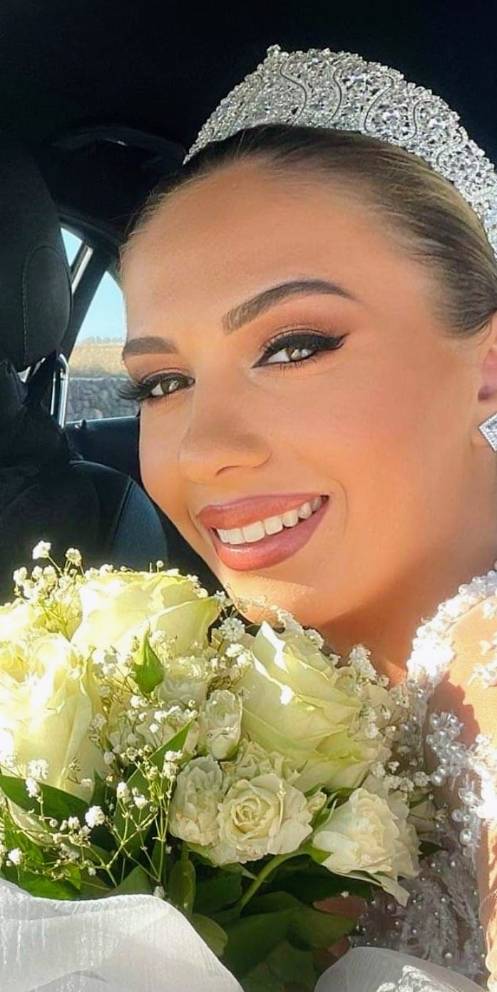 Bridal tiara and glam makeup closeup by Panos Antoniou