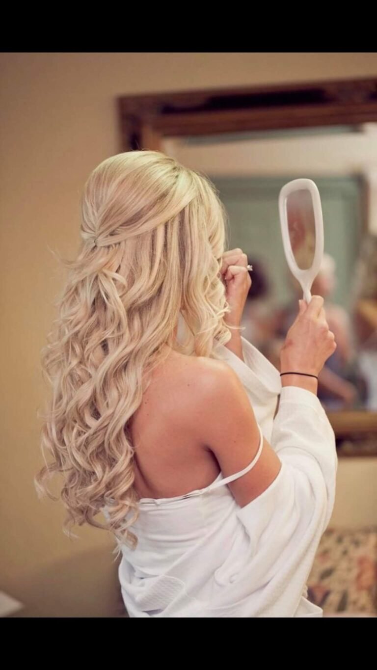 Bridal Curls Sides up Hair style